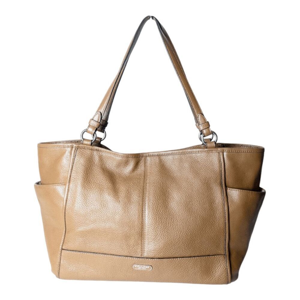 COACH Carrie Brown Leather Shoulder Bag Tote - Picture 2 of 12